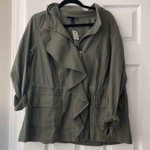 Lane Bryant Ruffle Front Anorak Jacket NWT 14-16